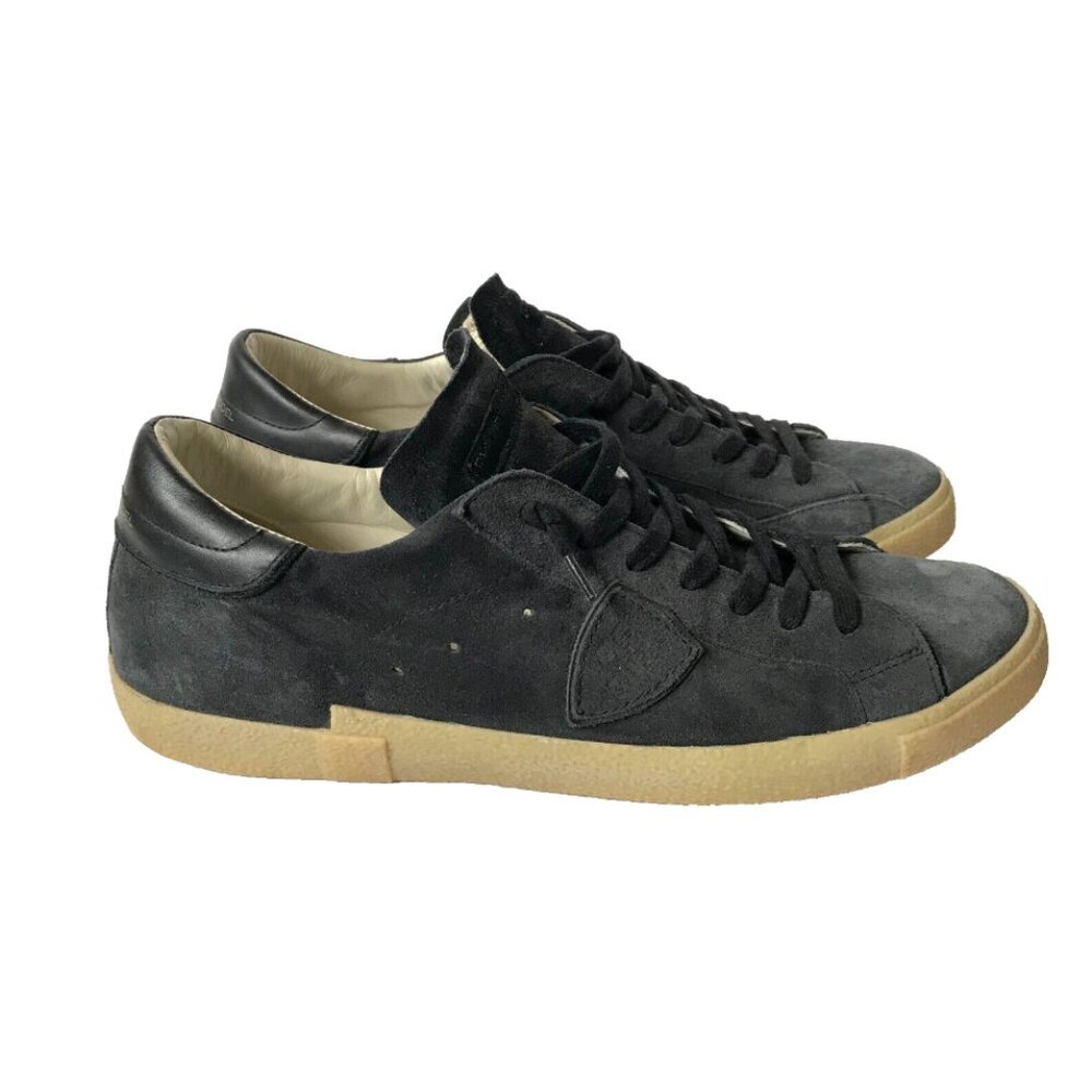 Philippe Model Temple Low Top Sneakers Mens 47 US 13 Navy Blue Leather Trainers